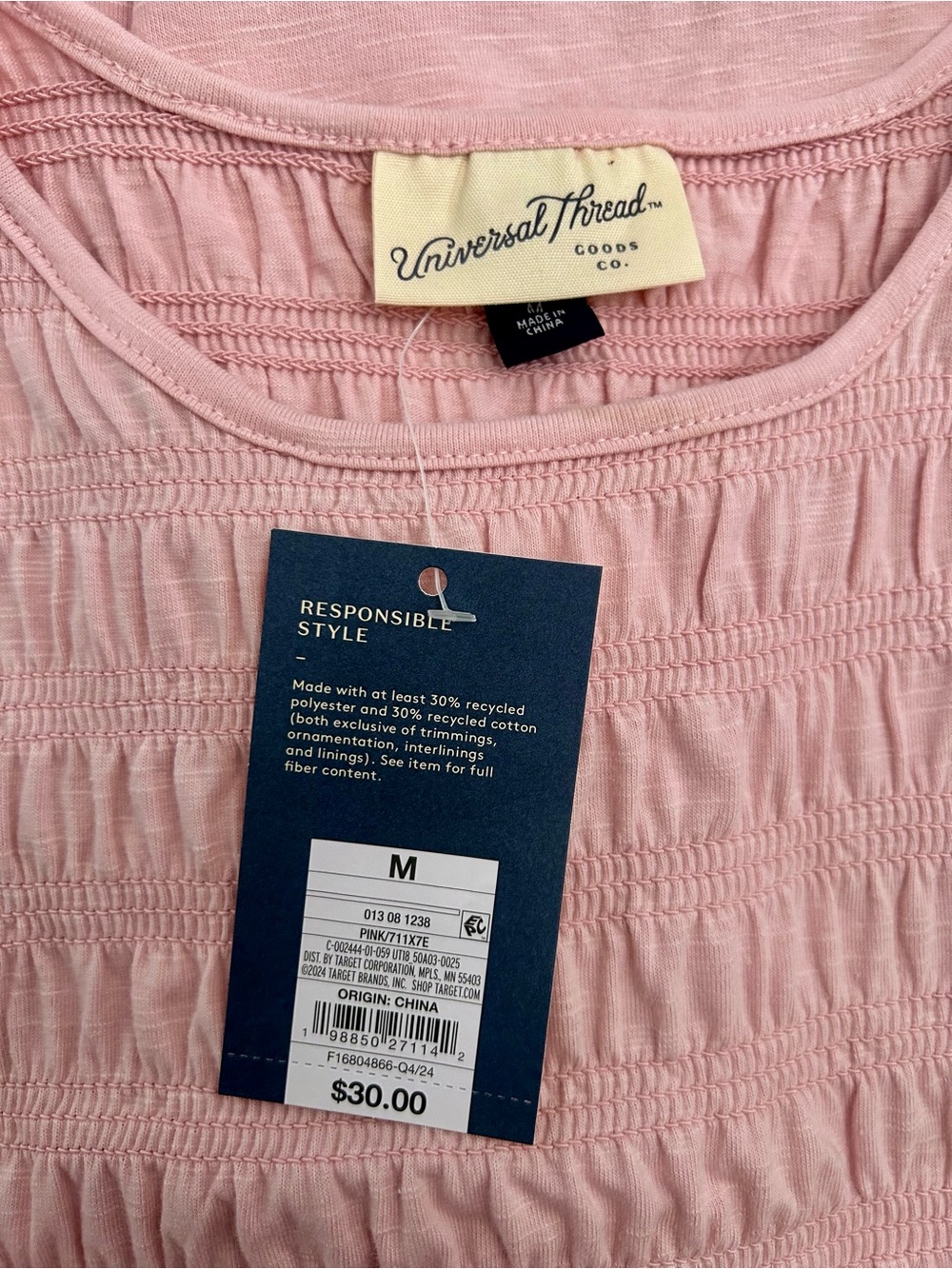 Universal Thread Pink Smocked Sleeveless Midi Dress NWT Size M - Picture 3 of 6